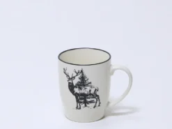 MUG CIERVO ENTERO BLANCO NEGRO