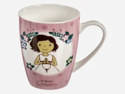 MUG COMUNION CHICA ROSA 300ML