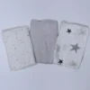 MUSELINAS 100% BAMBU GRIS 3PZS ESTRELLA
