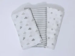 MUSELINAS 100% BAMBU GRIS 3PZS NUBE