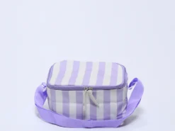 NEVERA ISOTERMICA WATERPROOF RAYAS LILAS 21X17X12