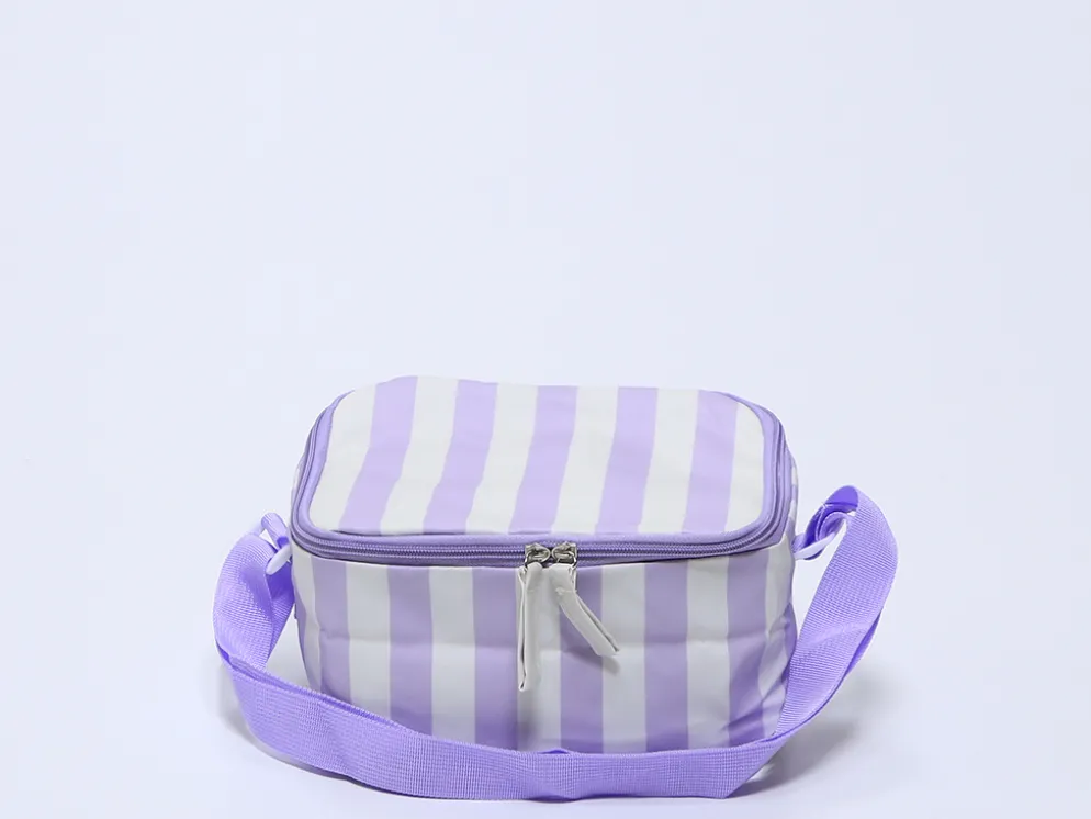 NEVERA ISOTERMICA WATERPROOF RAYAS LILAS 21X17X12