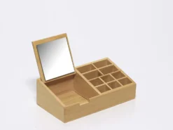 ORGANIZADOR DE COSMETICOS BAMBU CON ESPEJO