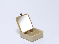 ORGANIZADOR PLASTICO CON ESPEJO BAMBU BEIGE