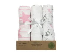 PAÑO BEBE ESTRELLAS ROSA S/3