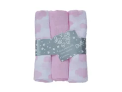 PAÑO BEBE NUBE ROS 100%ALG SET3