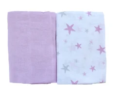 PAÑO BEBE STARS ROS 100%ALG SET3