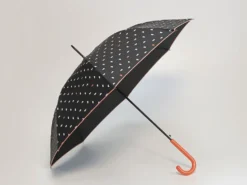 PARAGUAS AUTOMATICO TOPOS NARANJA LARGO