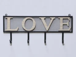 PERCHERO METAL NEGRO LETRAS LOVE 48CM