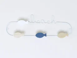 PERCHERO PARED BEACH BLANCO 4G 44X13CM