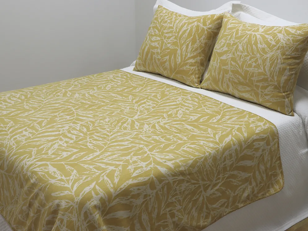 PLAID OCRE HOJAS OTOÑO 130X190
