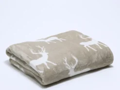 PLAID 150X200 MICROLINA DISEÑO BEIGE