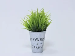 PLANTA FLOR VERDE ENVEJECIDO A 23CM