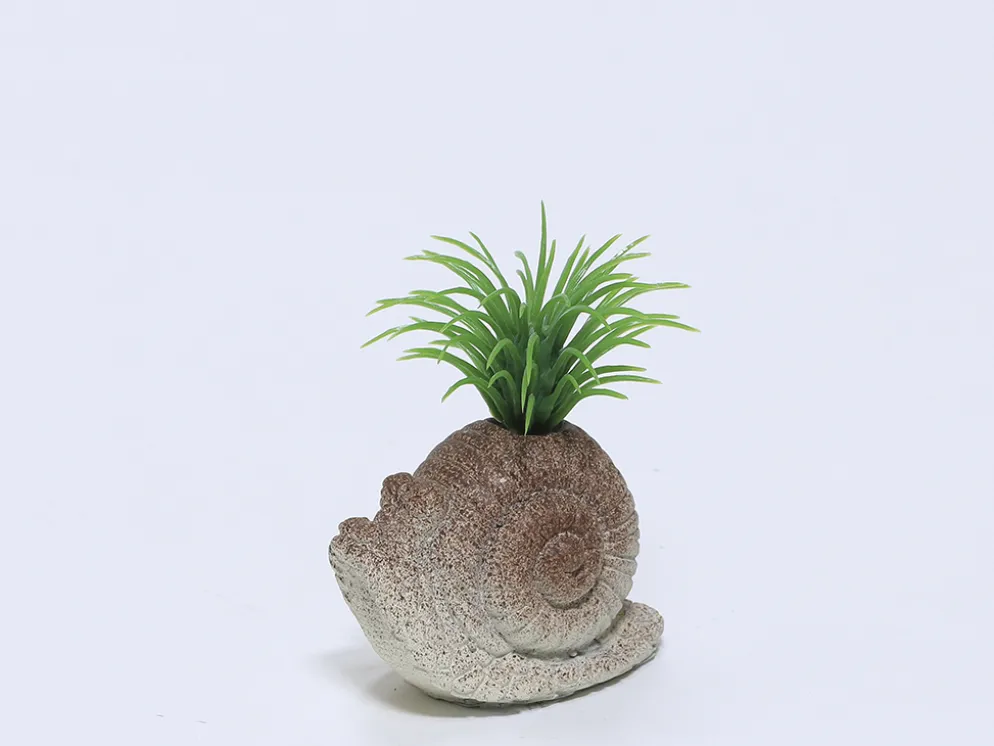 PLANTA MACETA CEMENTO CARACOL 9X7X7