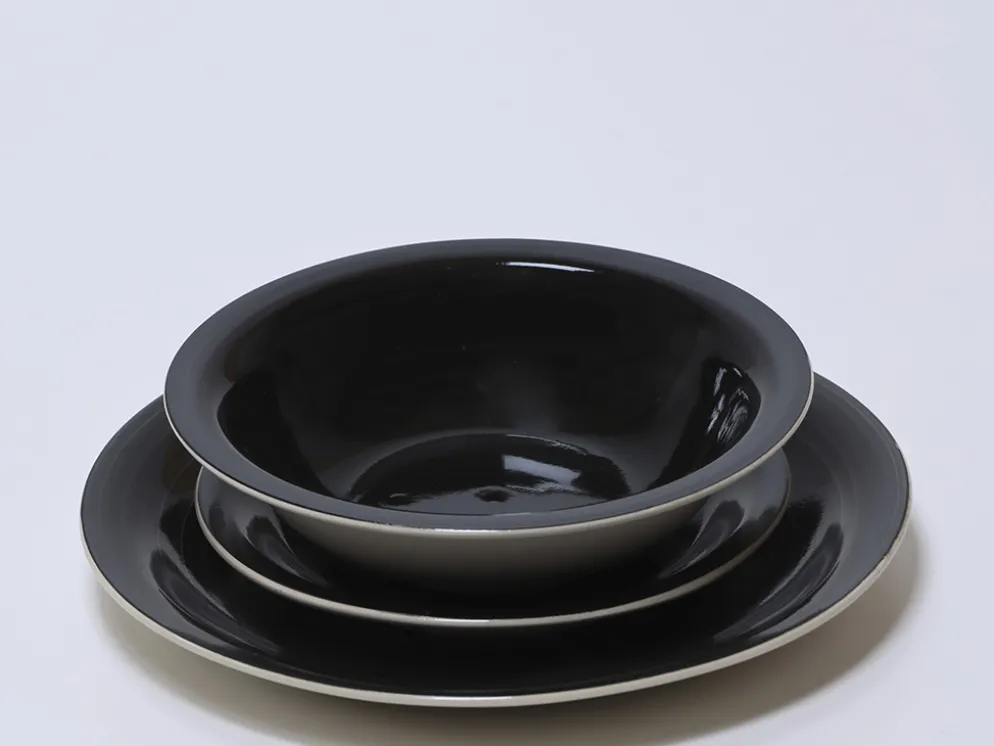 PLATO LOZA POSTRE Ø19CM NEGRO