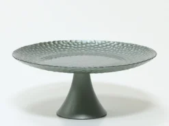 PLATO TARTA CRISTAL VERDE 28CM