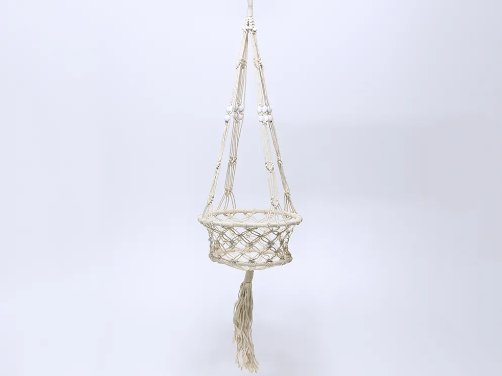 PORTA MACETAS COLGANTE CUERDA MACRAME