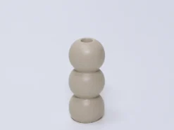 PORTAVELAS BURBUJA BEIGE 17CM