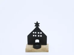 PORTAVELAS CASA NEGRA A 13X8CM