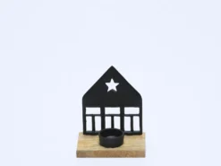PORTAVELAS CASA NEGRA C 13X8CM