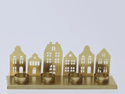 PORTAVELAS CASAS 30x12x8.5CM