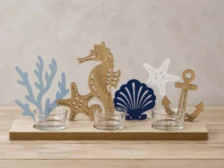 PORTAVELAS MARINO 3 VELAS A 30X7X14