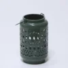 PORTAVELAS METAL Ø12.5X23CM VERDE OSCURO