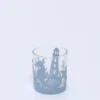 PORTAVELAS VIDRIO METAL MARINO CELESTE 7X8
