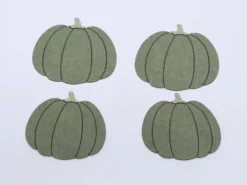 POSAVASOS CALABAZA FIELTRO SET 4 VERDE