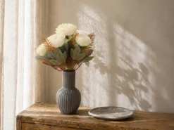 RAMO FLORES ENVEJECIDO CREMA 30CM