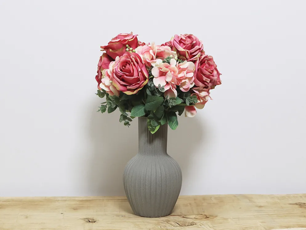 RAMO ROSAS Y HORTENSIAS ROSA