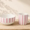 SET MUG Y BOL RAYAS ROSA