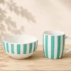 SET MUG Y BOL RAYAS VERDE