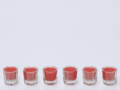 SET 6 VELAS CRISTAL ROJO
