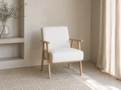 SILLON VINTAGE CHENILLA BLANCO 67X79X84