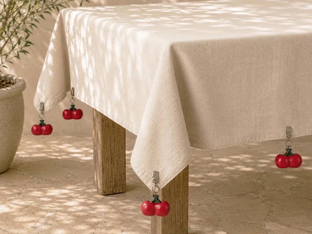 SOPORTE PARA MANTEL CON PESO CEREZAS 4PCS.