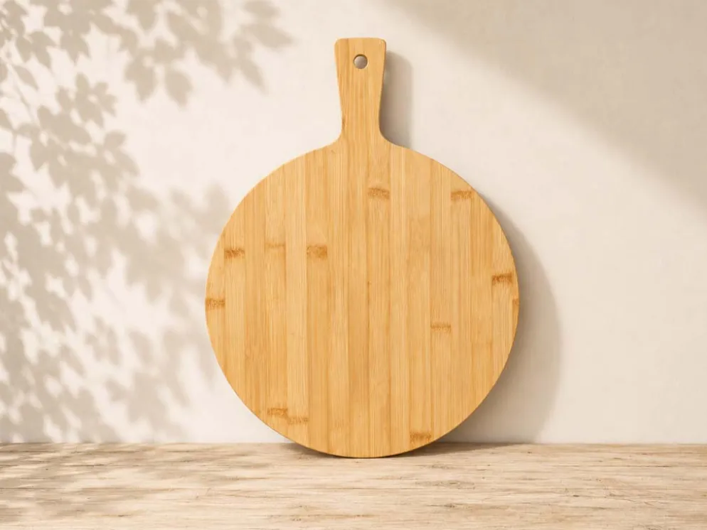 TABLA REDONDA CON ASA BAMBU 24CM