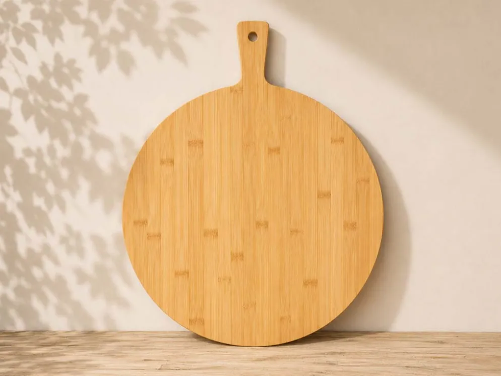 TABLA REDONDA CON ASA BAMBU 35CM