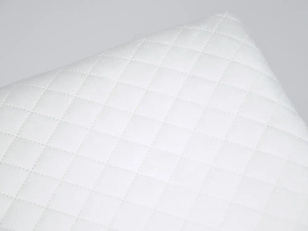TABURETE PUFF CUAD CREMA ROMBO 34X34X30CM