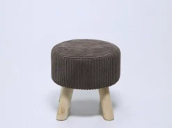 TABURETE PUFF MARRÓN TERCIOPELO 28X30