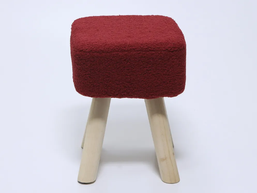 TABURETE PUFF 26X26X34.5 GRANATE