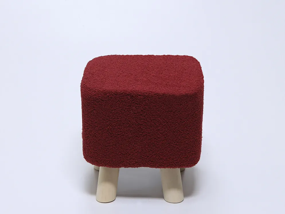 TABURETE PUFF 26X26X27.5 GRANATE