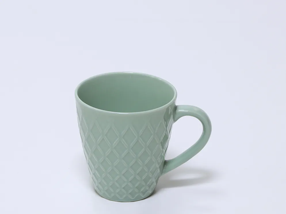 TAZA CERAMICA DIAMANTE 345ML VERDE