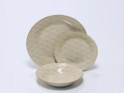VAJILLA 18 PIEZAS MOSTAZA