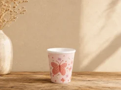 VASO MELAMINA 250ML MARIPOSA