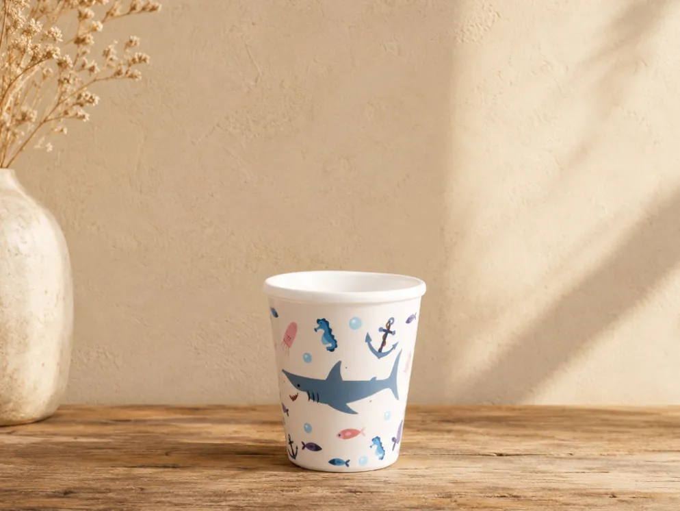 VASO MELAMINA 250ML TIBURON