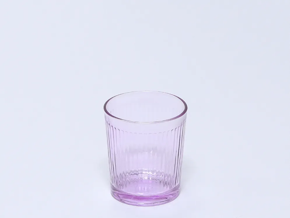 VASO VIDRIO RAYAS 360ML LILA