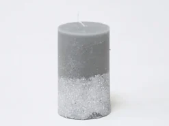 VELA GRIS PURPURINA Ø9X15CM