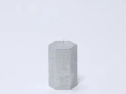 VELA HEXAGONAL Ø7X10CM PLATEADA