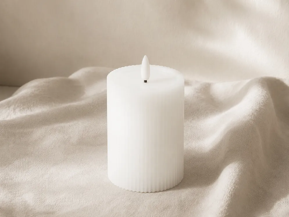 VELA LED 10CM PASTEL BLANCA